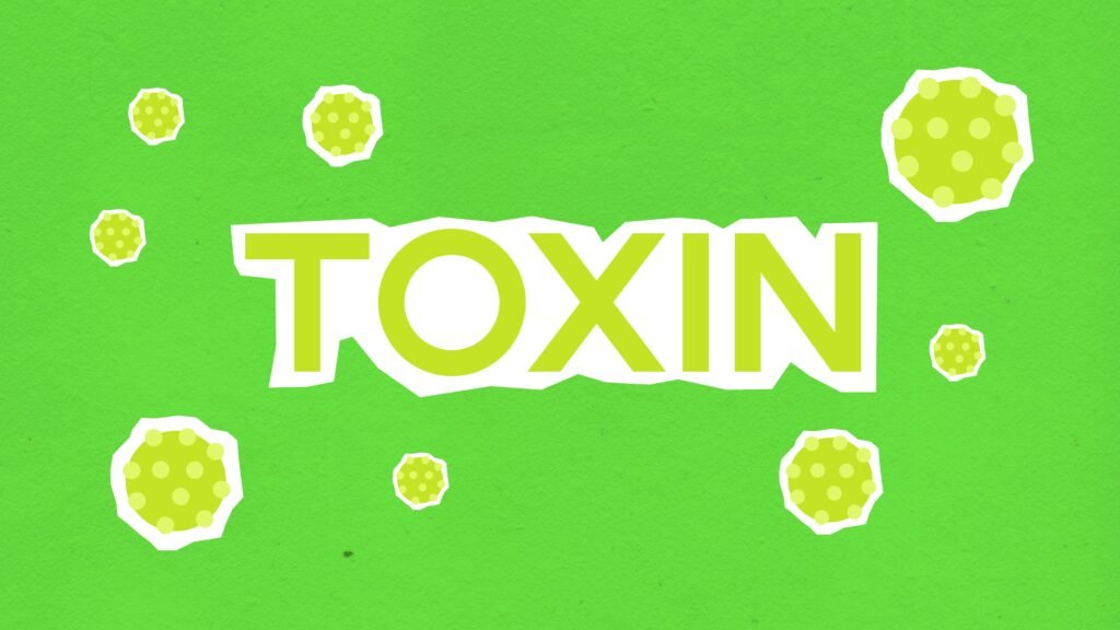 How to Build Immunity Against Frequent Night Shift Illnesses 2 Vivid illustration featuring the word 'TOXIN' with abstract microorganism. Ideal for health alerts.