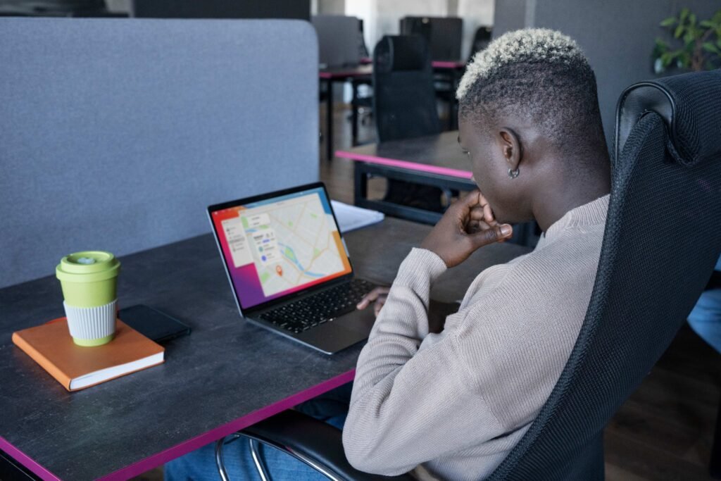 man working laptop side view 1