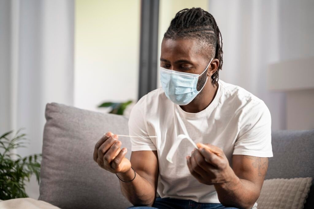 Night Shift and Infectious Disease Risk: Why You Keep Getting Sick and What to Do About It 2 man taking covid test alone home